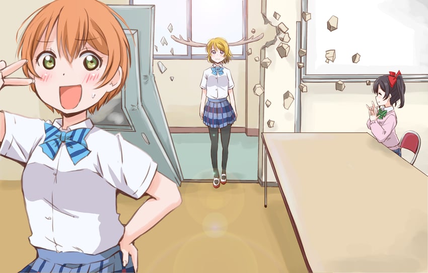 yazawa nico, hoshizora rin, and koizumi hanayo (love live! and 2 more) drawn by maruyo