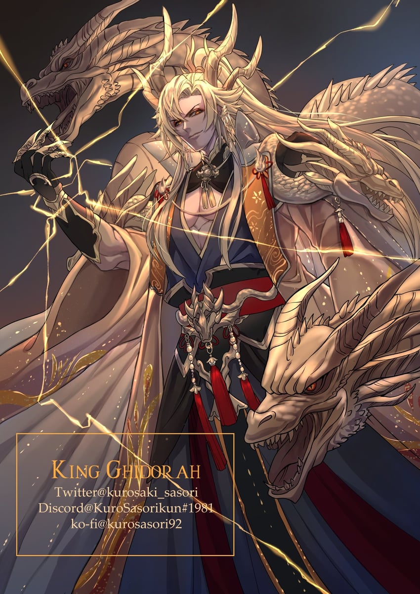 king ghidorah (godzilla and 3 more) drawn by kurosaki_sasori