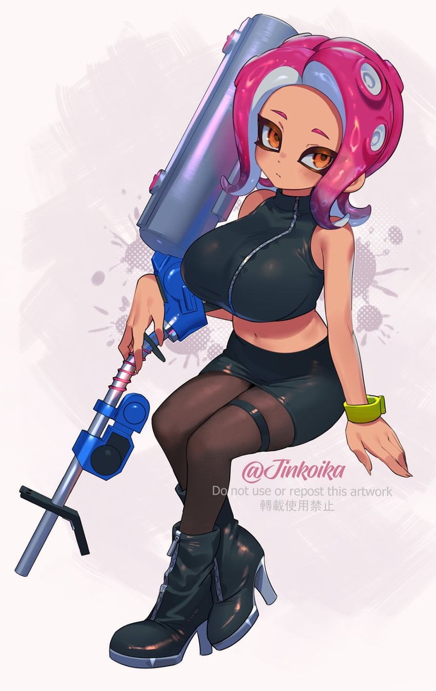 agent 8 (splatoon and 2 more) drawn by jinkoika