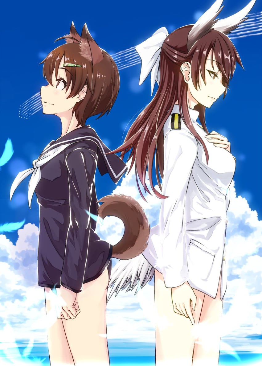 karibuchi hikari and karibuchi takami (world witches series and 1 more) drawn by irue