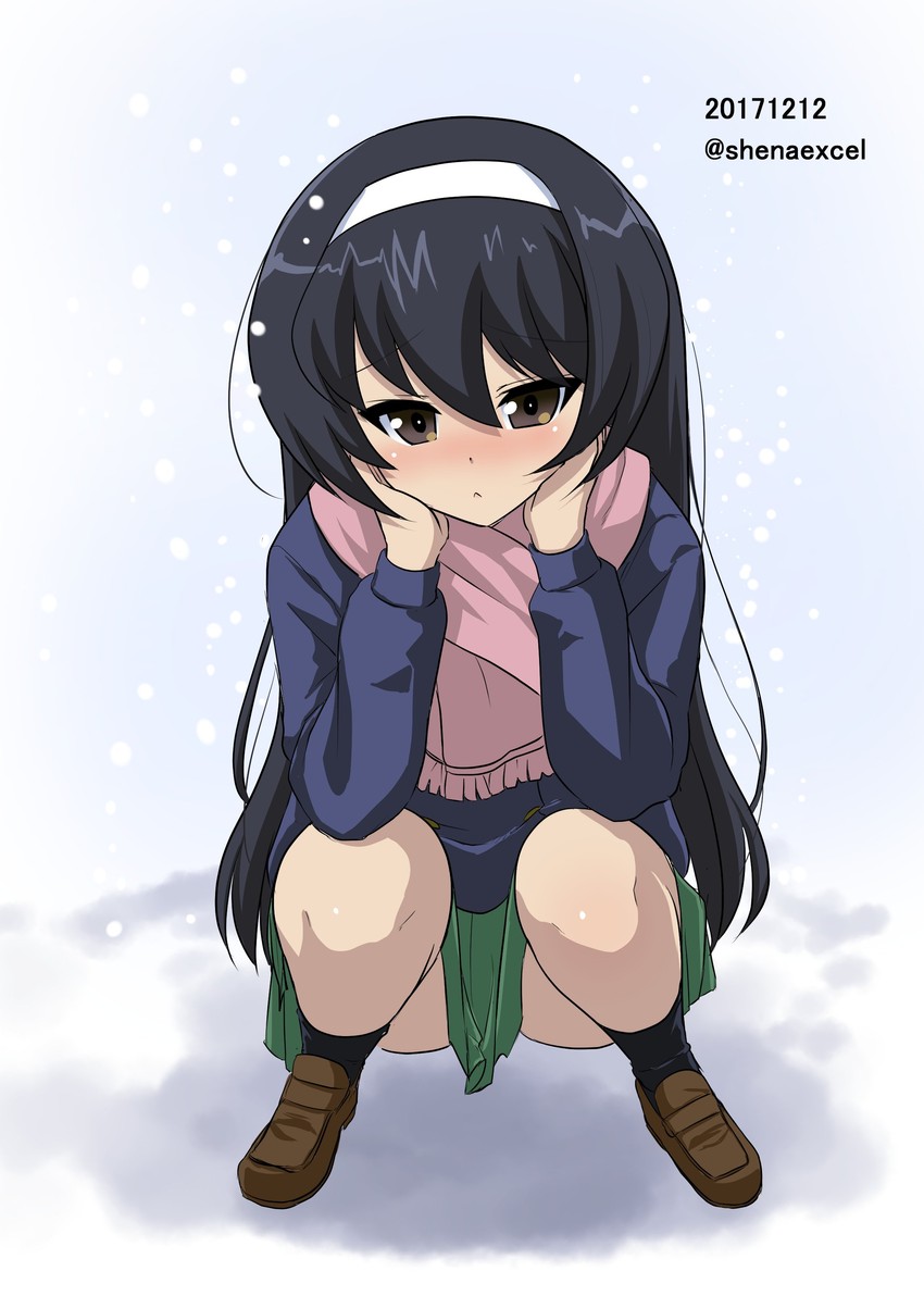 reizei mako (girls und panzer) drawn by shiina_excel