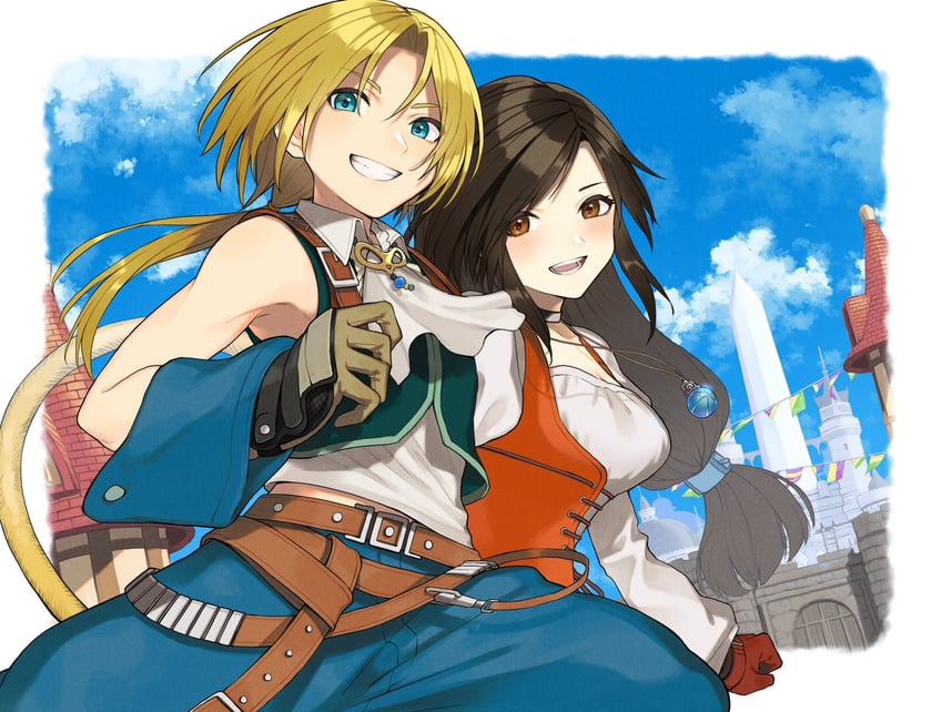 zidane tribal and garnet til alexandros xvii (final fantasy and 1 more) drawn by kinagi_(3307377)