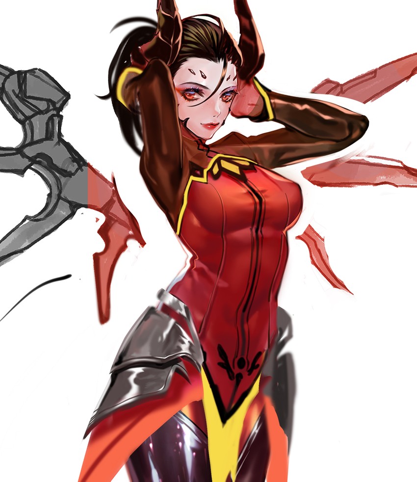 mercy and devil mercy (overwatch and 1 more) drawn by ssaknanda