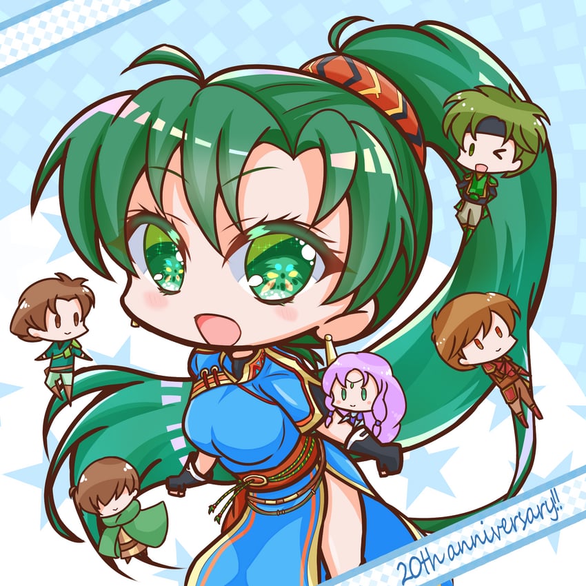 lyn, florina, mark, kent, sain, and 1 more (fire emblem and 1 more) drawn by griffonmask11