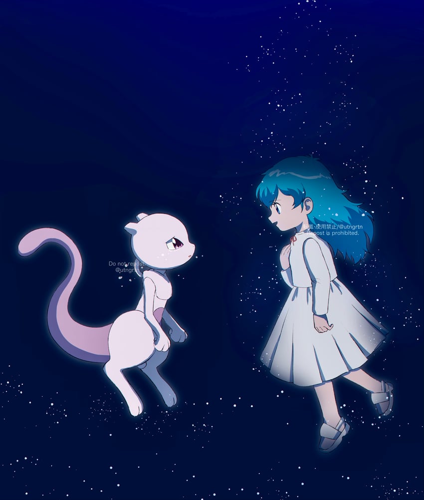 mewtwo and ambertwo (pokemon and 1 more) drawn by fuyu_(utngrtn)