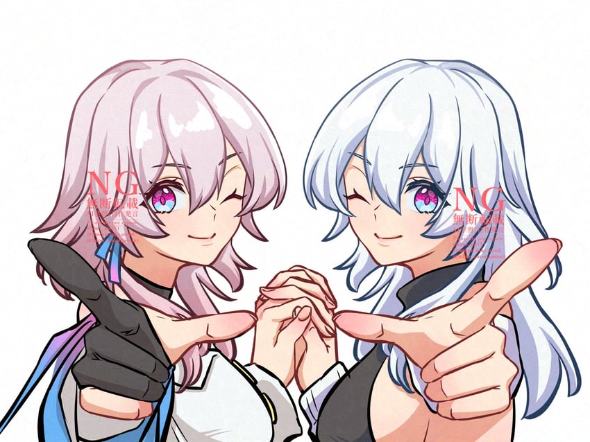 march 7th and eileen (honkai and 1 more) drawn by dmr_pic