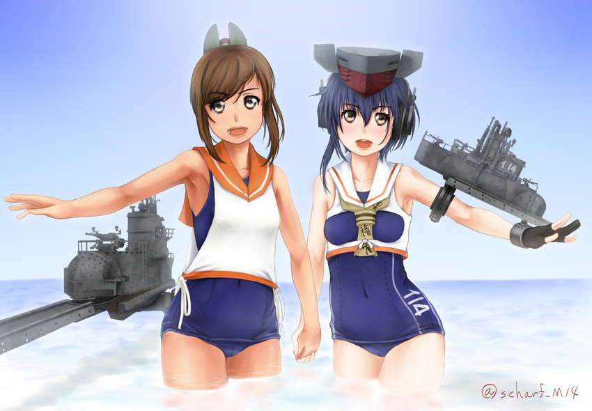 i-401 and i-14 (kantai collection) drawn by scharfschutze