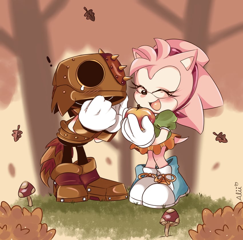 amy rose, classic amy, and trip the sungazer (sonic and 2 more) drawn by piink-rose