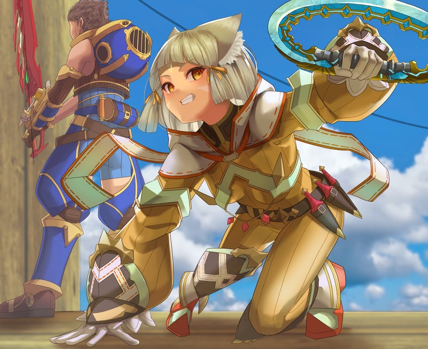 nia and rex (xenoblade chronicles and 1 more) drawn by white-paka