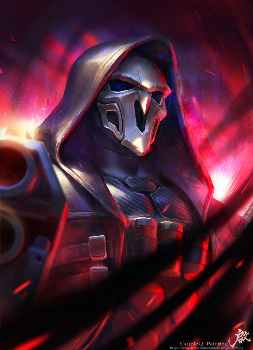 reaper (overwatch and 1 more) drawn by qichao_wang