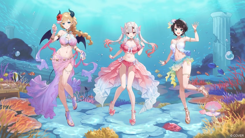 oozora subaru, nakiri ayame, and yuzuki choco (hololive) drawn by ekao