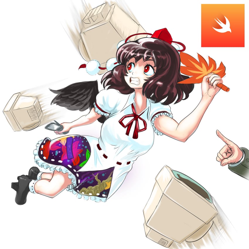 shameimaru aya (touhou) drawn by profitshame