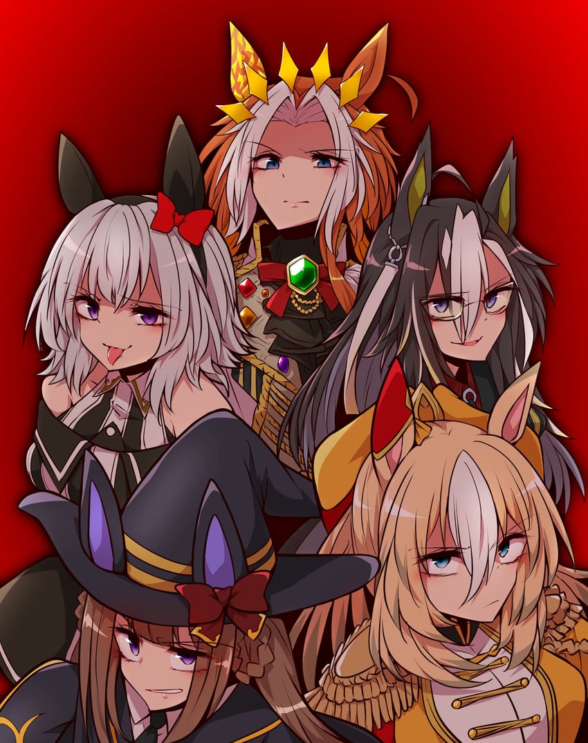 curren chan, sweep tosho, orfevre, dream journey, and durandal (umamusume) drawn by yonedatomo_mizu