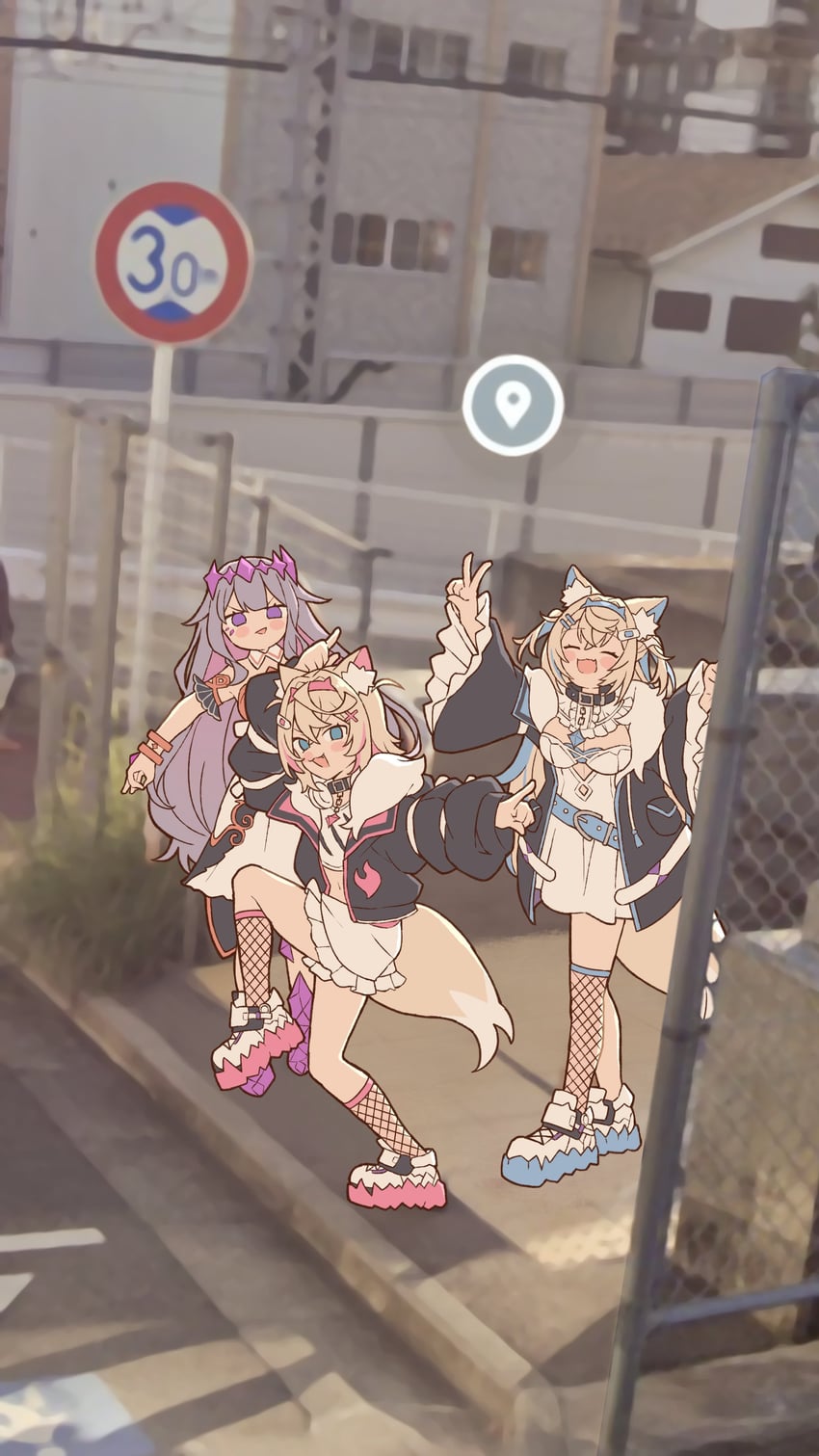 fuwawa abyssgard, mococo abyssgard, and koseki bijou (hololive and 1 more) drawn by kukie-nyan