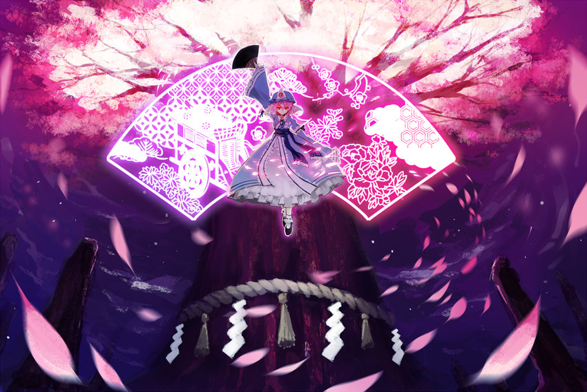 saigyouji yuyuko and saigyou ayakashi (touhou) drawn by hyde_(hai-do)