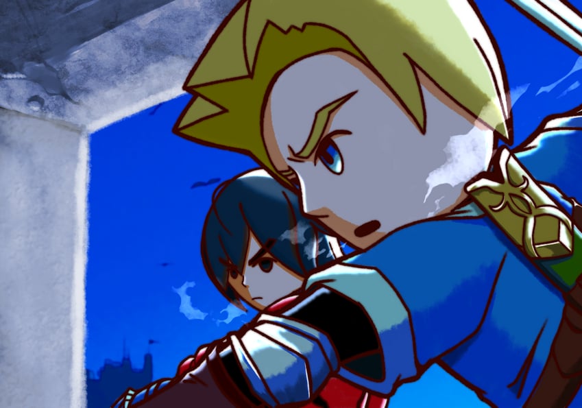 mii, mii brawler, and mii swordfighter (super smash bros. and 1 more) drawn by yuufuan_&_buran