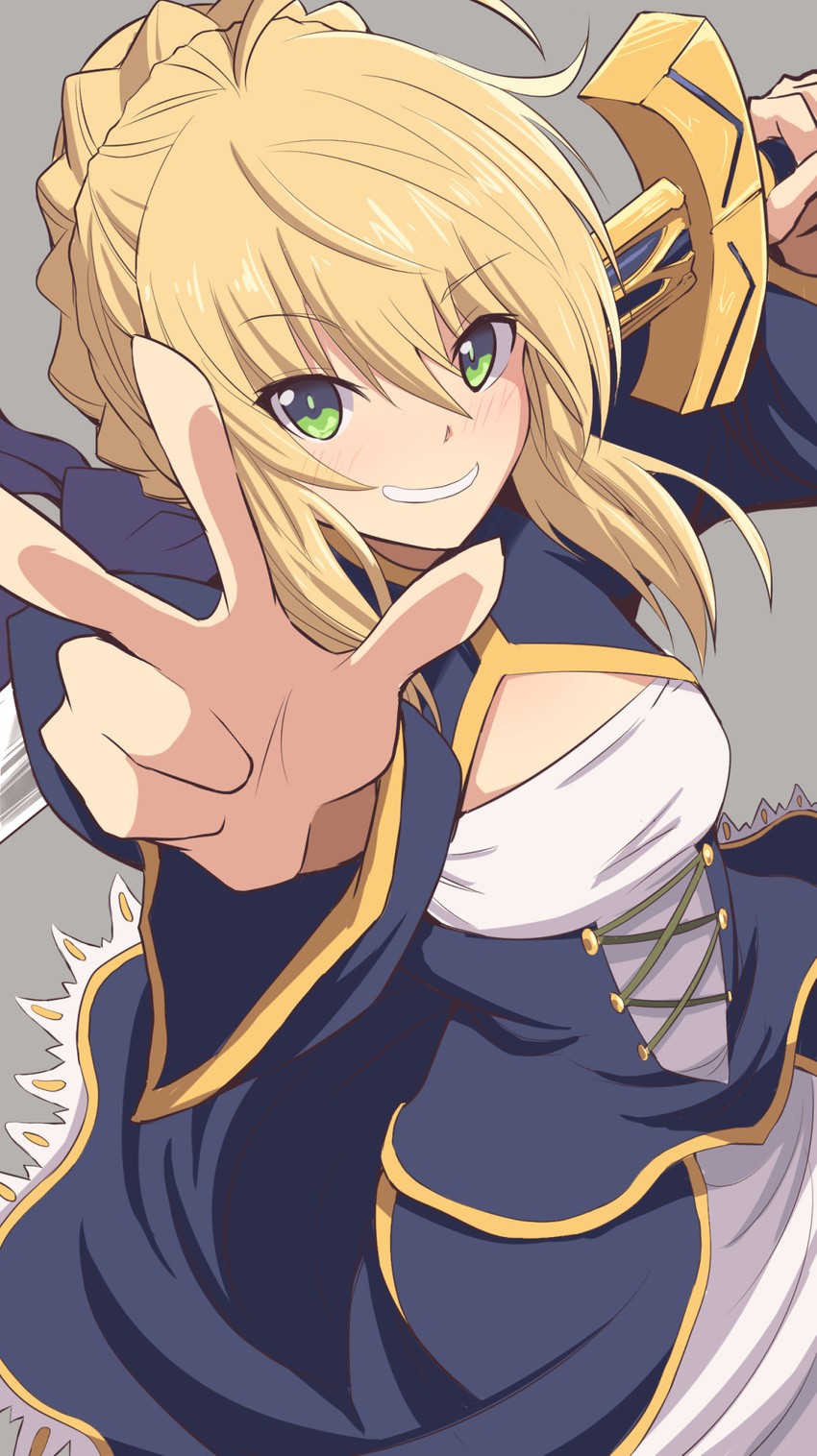 artoria pendragon and saber (fate and 1 more) drawn by fujitaka_nasu