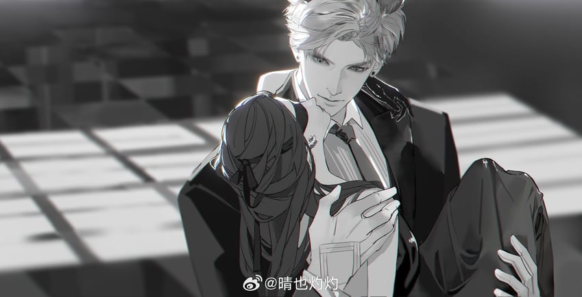 protagonist and sylus (love and deepspace) drawn by xiheanar