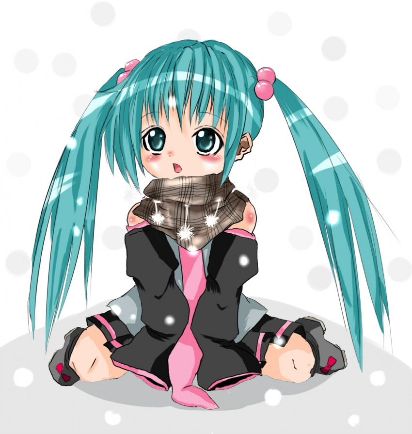 hatsune miku and petite miku (vocaloid) drawn by nm_kuro