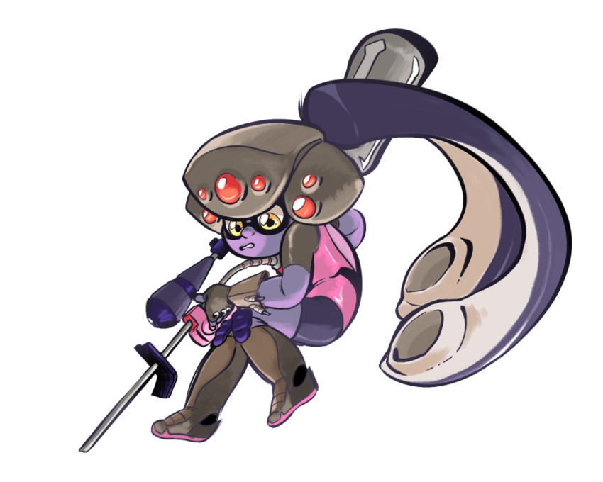 inkling player character and widowmaker (splatoon and 3 more) drawn by funkgamut