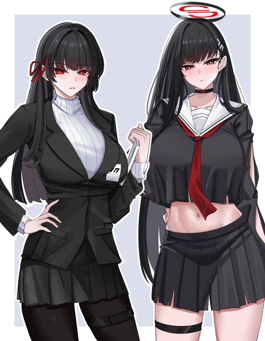 rio and chisa (blue archive and 1 more) drawn by lengkuass