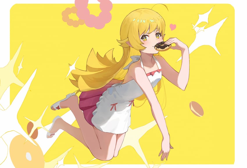 oshino shinobu (monogatari and 1 more) drawn by tenkiraku
