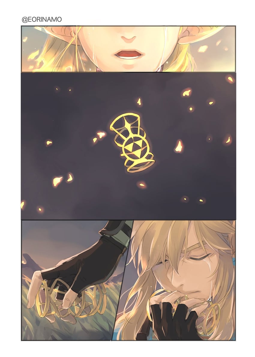 link and princess zelda (the legend of zelda and 1 more) drawn by eorinamo
