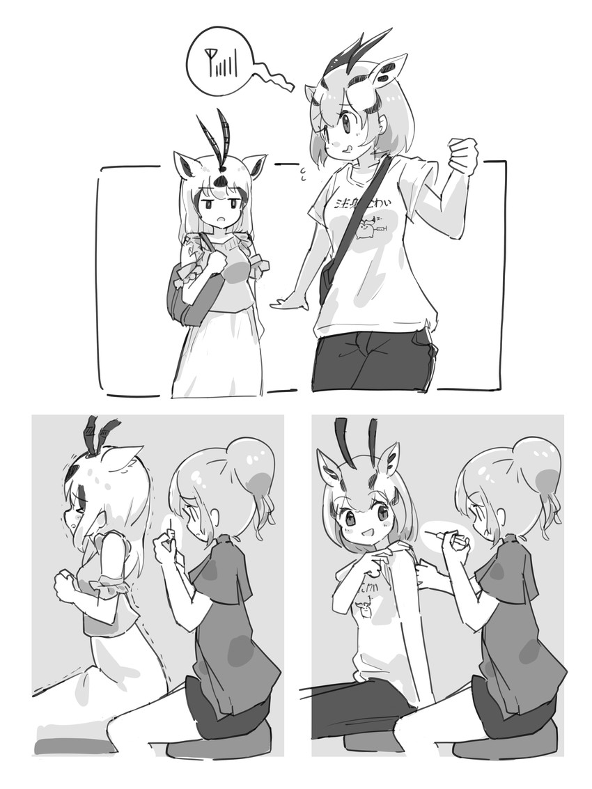 arabian oryx and thomson's gazelle (kemono friends) drawn by iwa_(iwafish)
