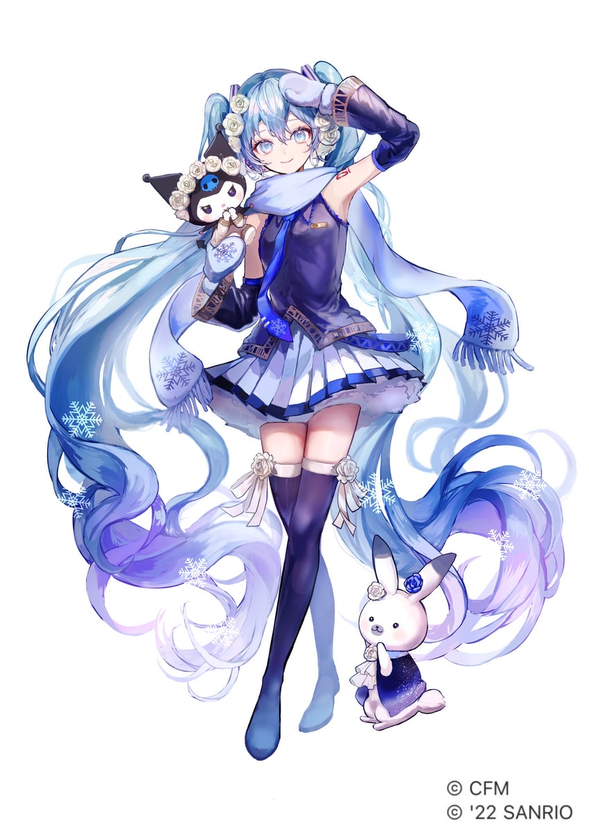 hatsune miku, yuki miku, rabbit yukine, and kuromi (vocaloid and 2 more) drawn by pipi_(pipinavigation)