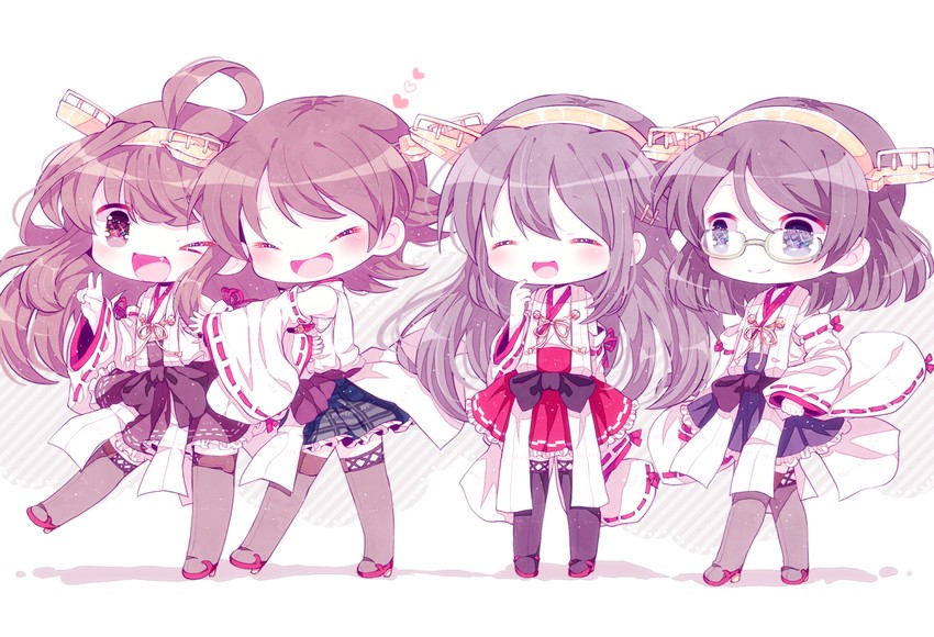 kongou, haruna, hiei, and kirishima (kantai collection) drawn by haru431