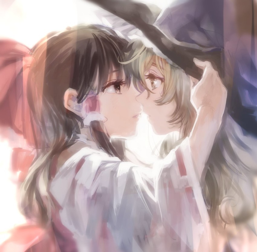 hakurei reimu and kirisame marisa (touhou) drawn by kayako_(tdxxxk)