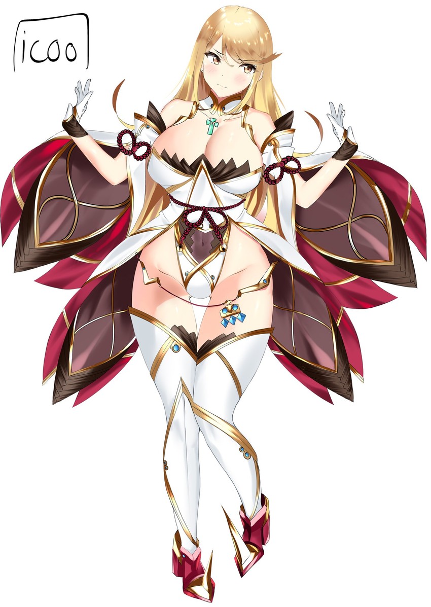 mythra and nia (xenoblade chronicles and 1 more) drawn by icoo