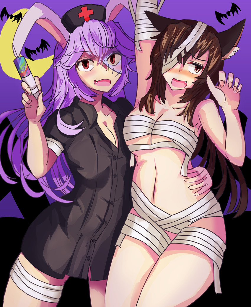 reisen udongein inaba and imaizumi kagerou (touhou) drawn by okunen_okigasa