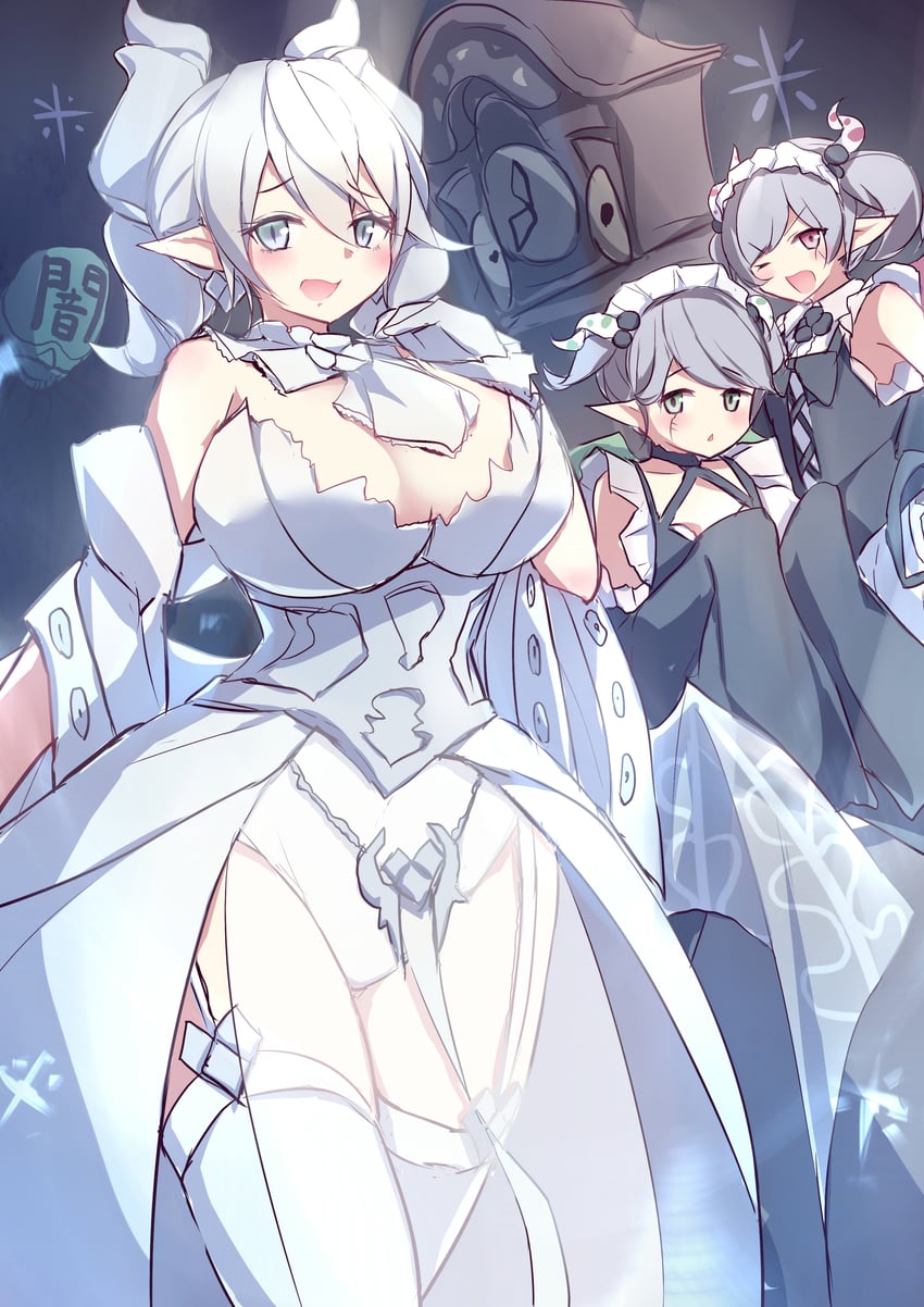 lovely labrynth of the silver castle, arianna the labrynth servant, arianne the labrynth servant, and labrynth cooclock (yu-gi-oh!) drawn by kanzakietc