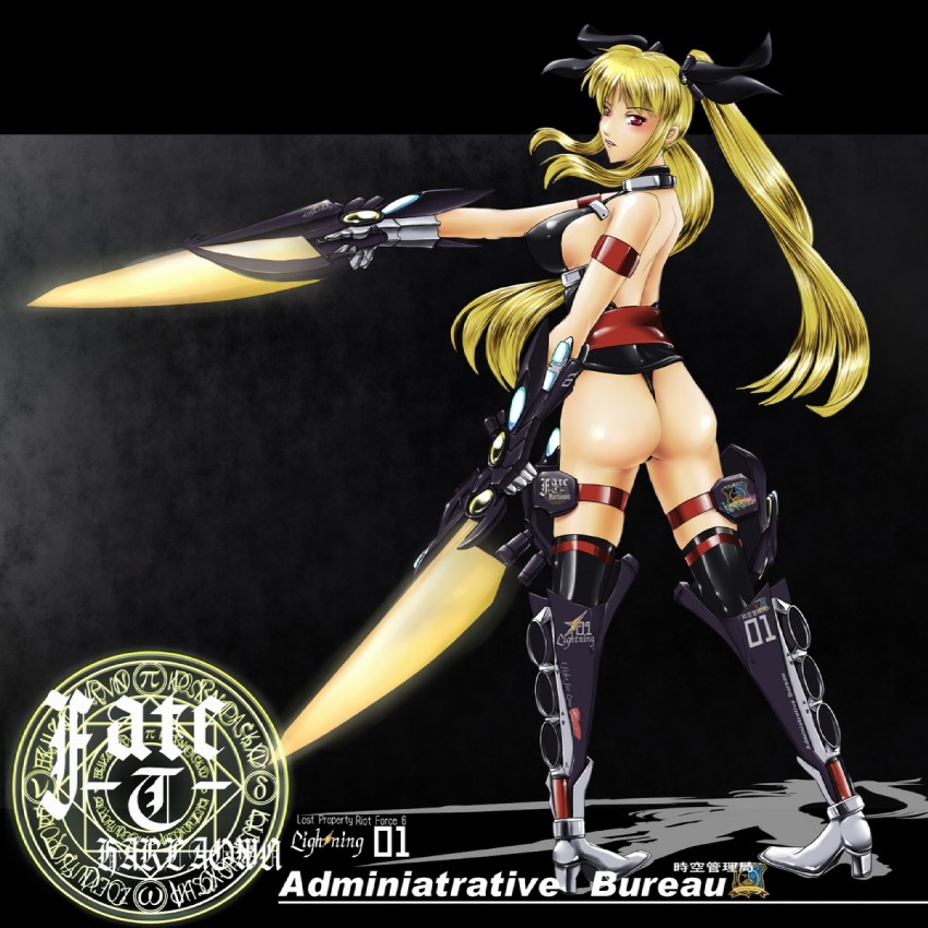 fate testarossa and bardiche (lyrical nanoha and 1 more) drawn by hyotenka_ichido