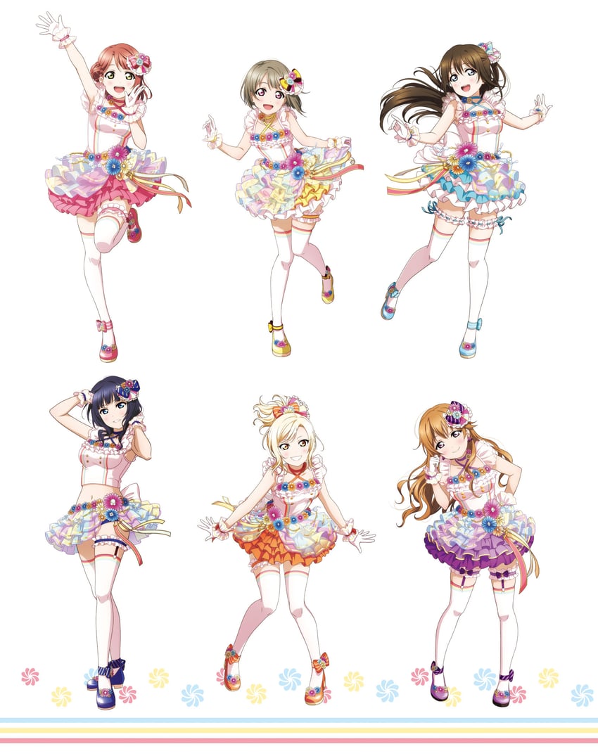 uehara ayumu, osaka shizuku, nakasu kasumi, miyashita ai, asaka karin, and 1 more (love live! and 1 more)
