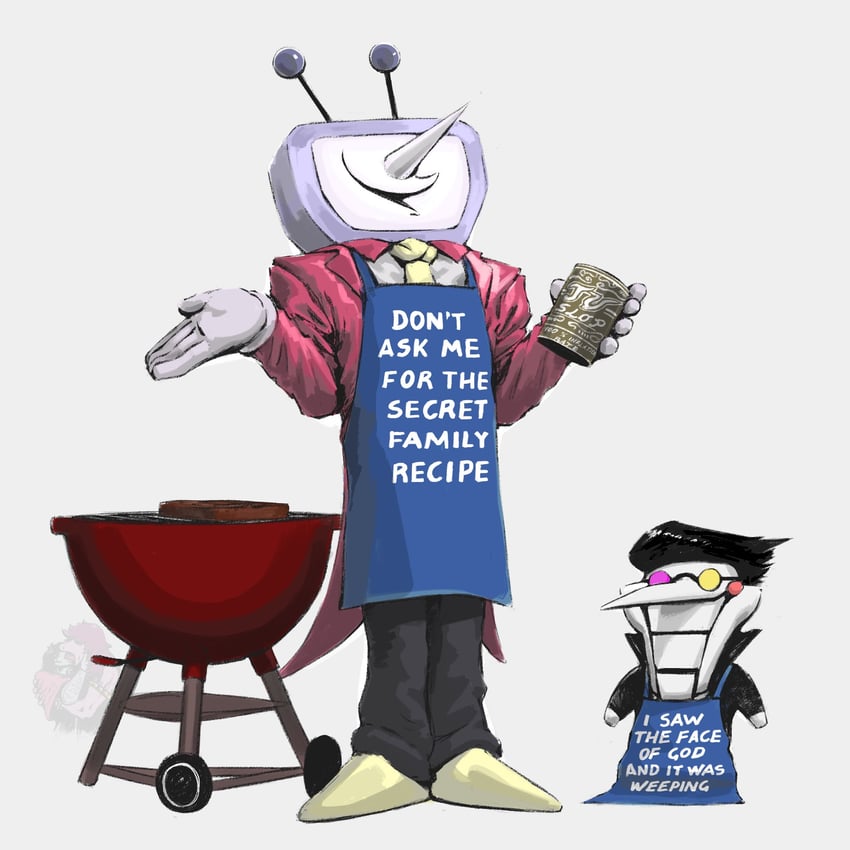 ant tenna and spamton g. spamton (deltarune) drawn by mikelocesterla1