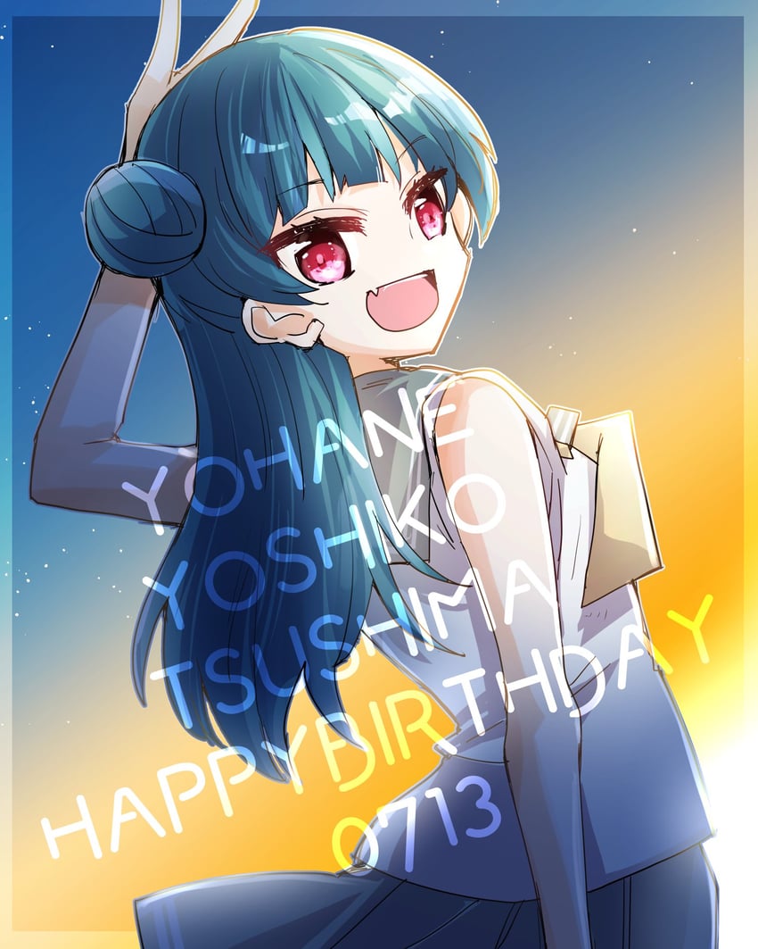 tsushima yoshiko (love live! and 1 more) drawn by kanduki_kamibukuro