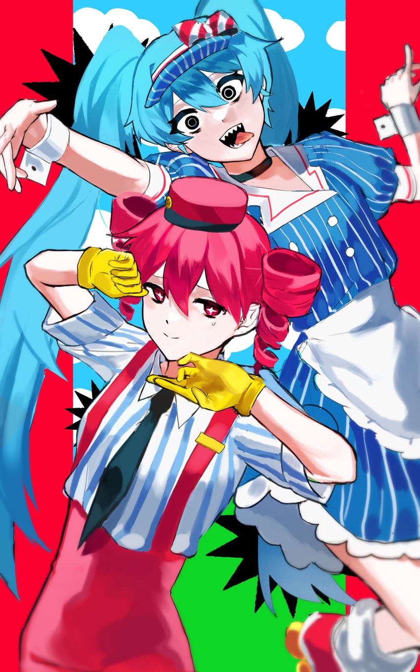hatsune miku and kasane teto (vocaloid and 2 more) drawn by 0916psy