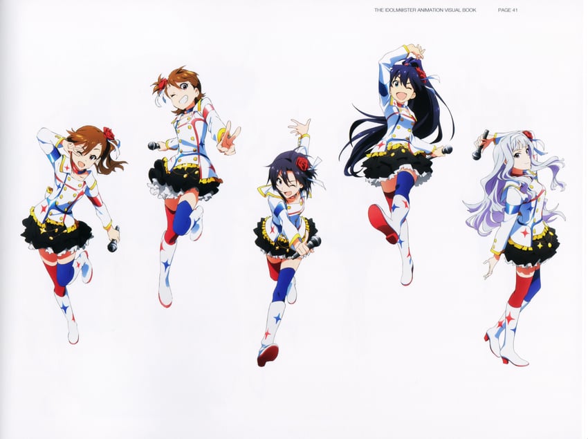 kikuchi makoto, shijou takane, ganaha hibiki, futami mami, and futami ami (idolmaster and 1 more) drawn by hayashi_isao, nishigori_atsushi, tanaka_yuusuke, uemura_jun, yamada_yukikazu, and yamaguchi_satoshi