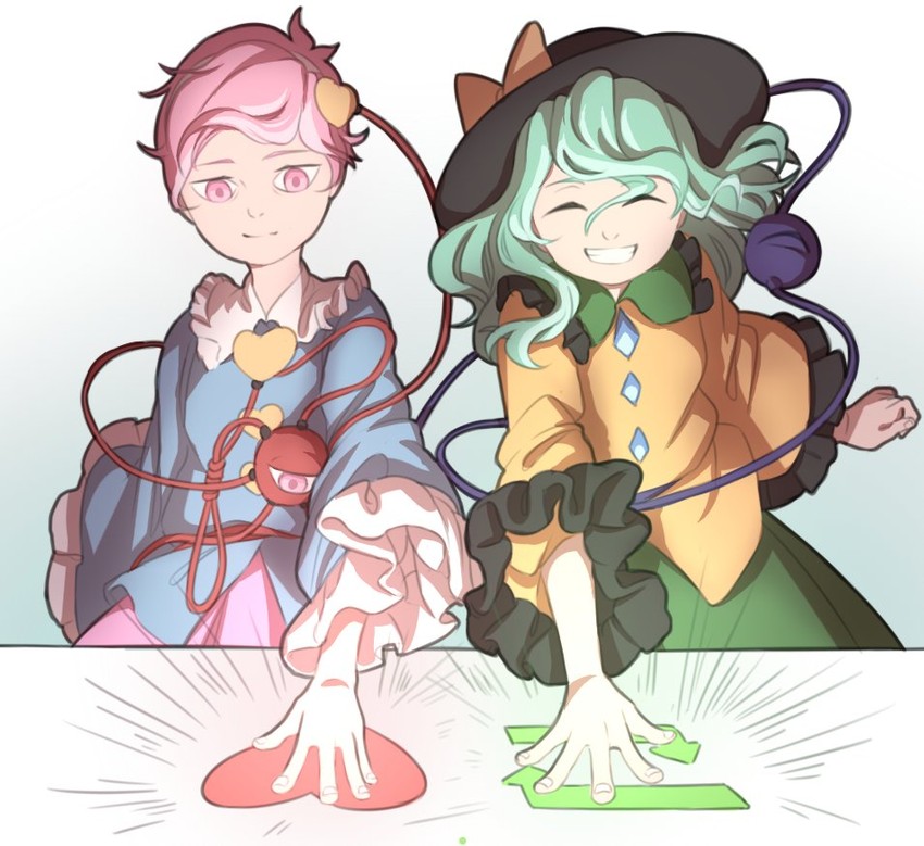 komeiji koishi and komeiji satori (touhou and 1 more) drawn by mefomefo