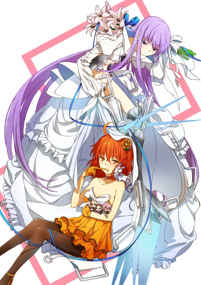 mash kyrielight, fujimaru ritsuka, jeanne d'arc alter, meltryllis, fou, and 1 more (fate and 3 more) drawn by oiun