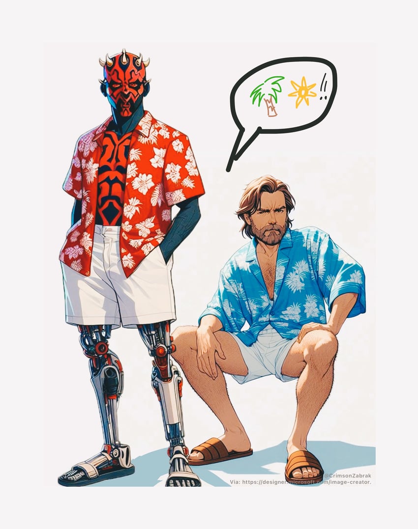 obi-wan kenobi and darth maul (star wars) drawn by crimsonzabrak