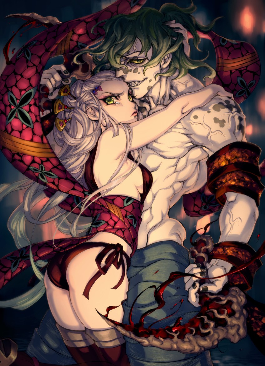 daki and gyuutarou (kimetsu no yaiba) drawn by nozoki_davis
