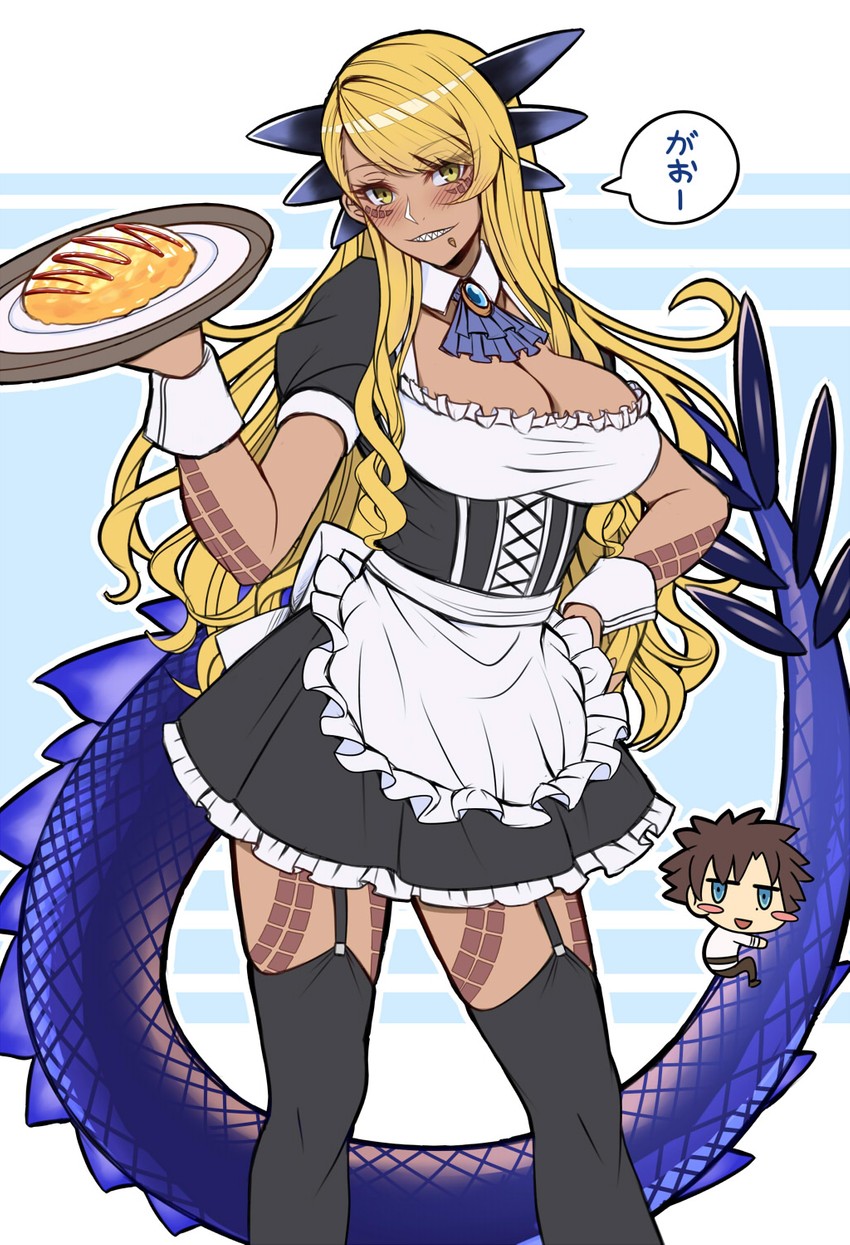 fujimaru ritsuka and vritra (fate and 1 more) drawn by sanmoto_gorouzaemon