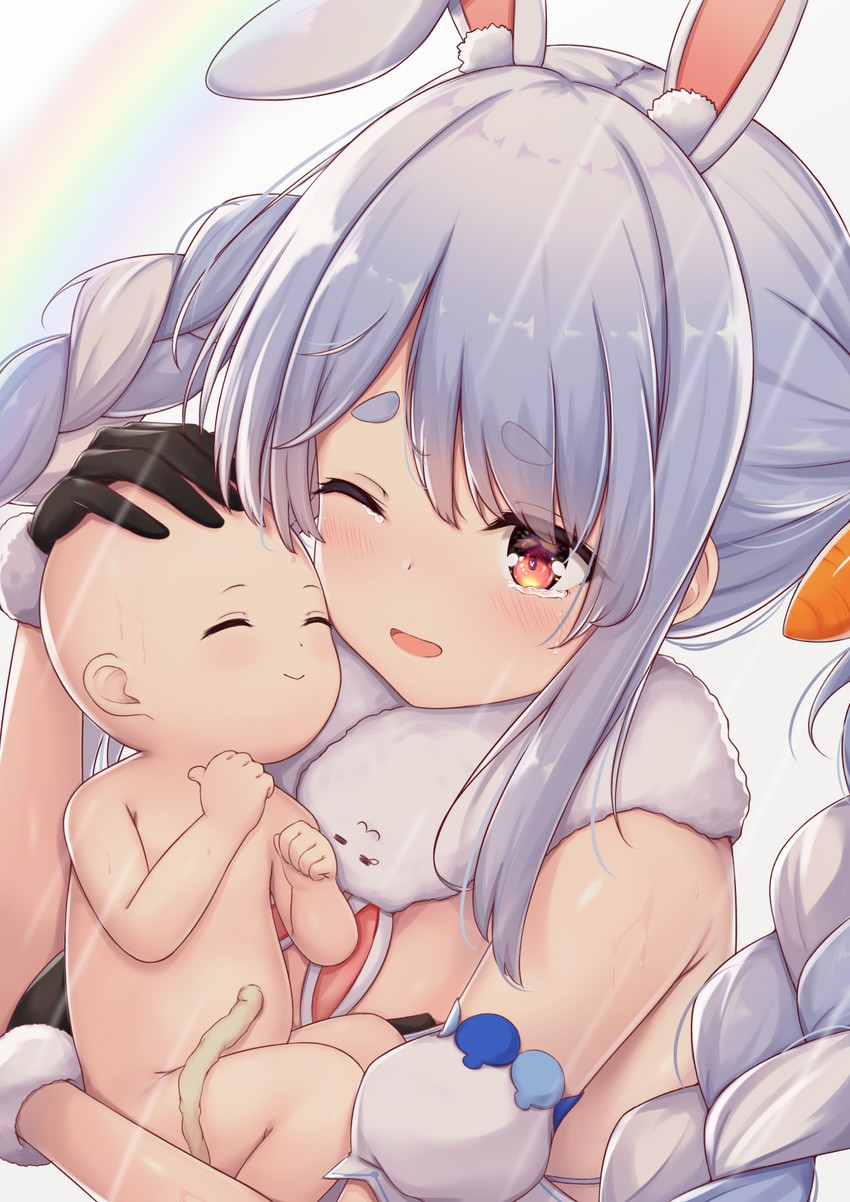 usada pekora, don-chan, and bb-28 (hololive and 1 more) drawn by arata_(xin)