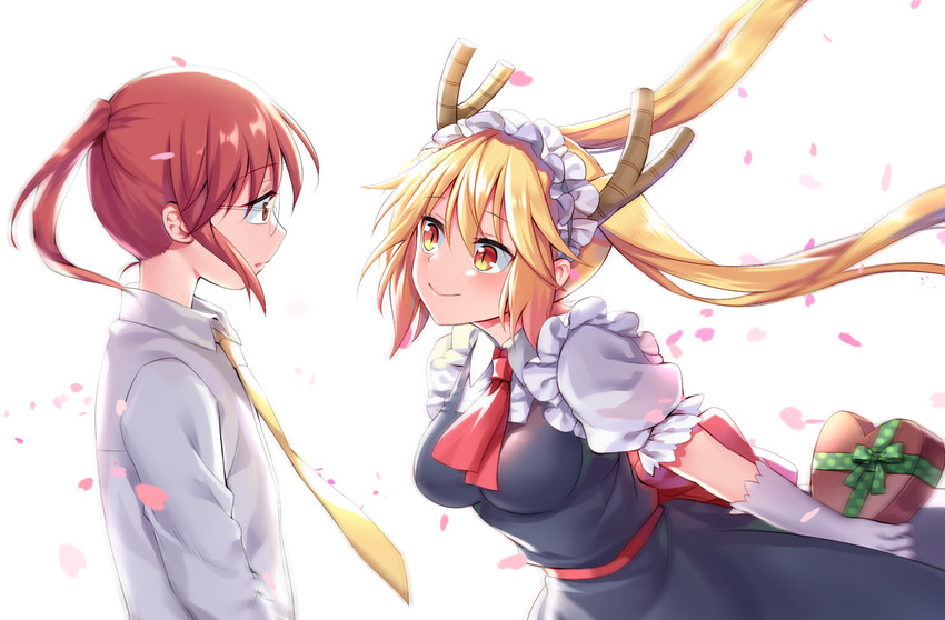tohru and kobayashi (kobayashi-san chi no maidragon) drawn by althea_(sakiya0000)