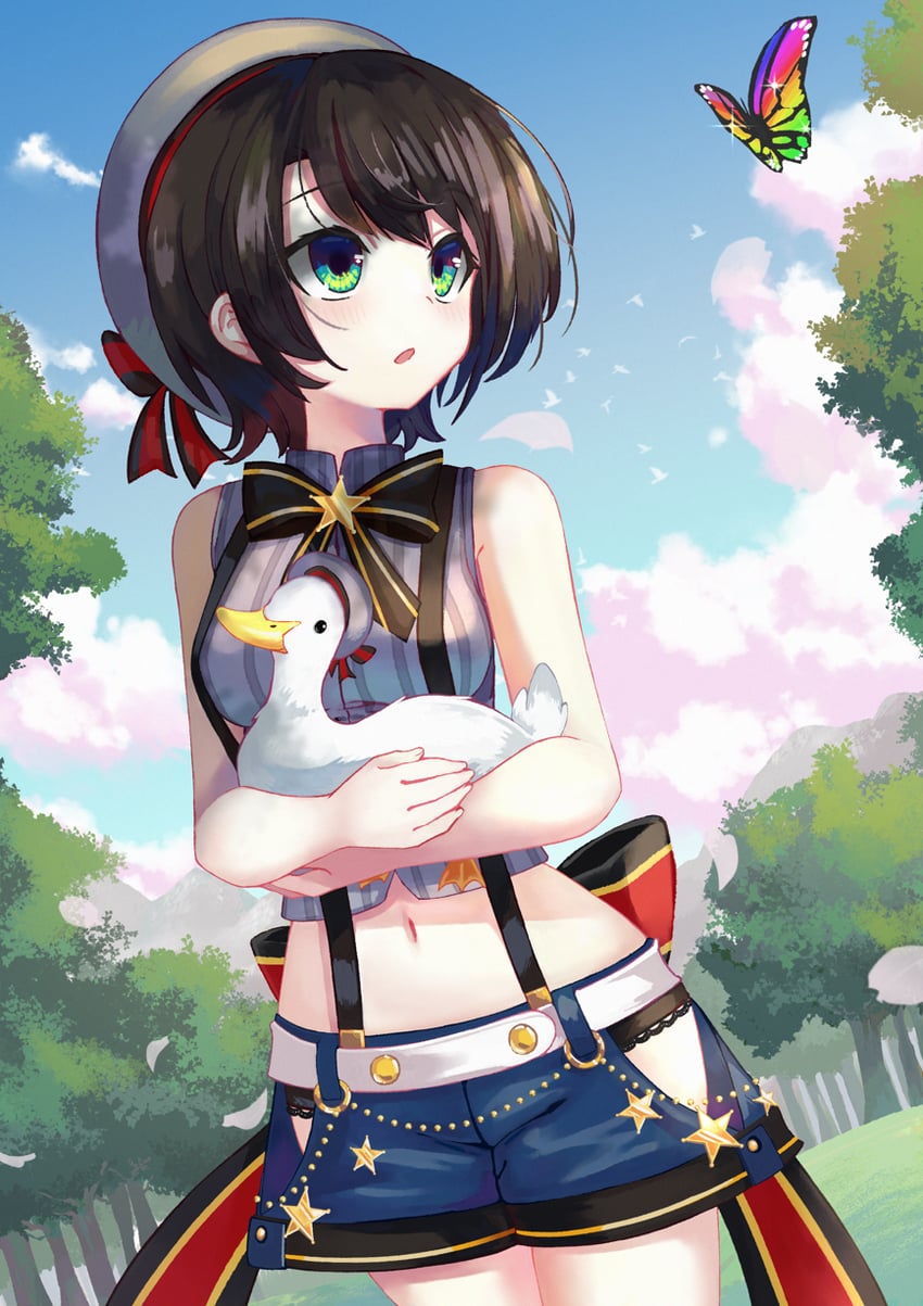 oozora subaru and subaru duck (hololive) drawn by zeikuwa