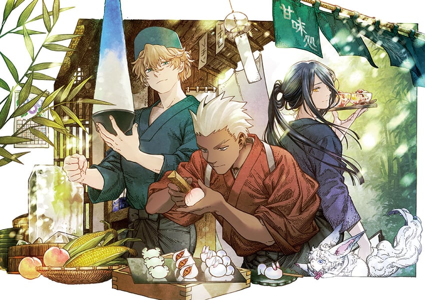 archer, fou, gawain, and paracelsus von hohenheim (fate and 1 more) drawn by shirahama_kamome