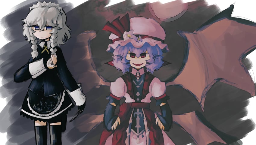 remilia scarlet and izayoi sakuya (touhou and 1 more) drawn by iesonatana